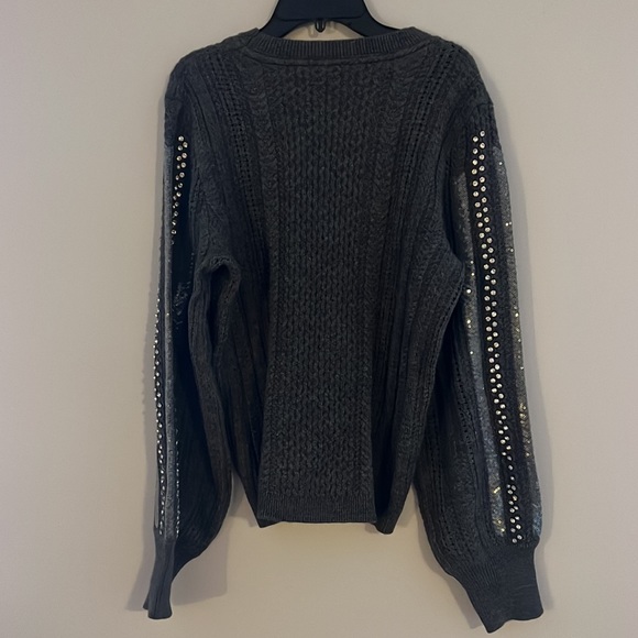 Kobi Halperin Gabbi Wool-Blend Pointelle Knit Jewel Sleeve Sweater - Picture 8 of 9